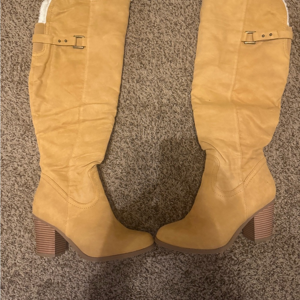 Faux suede Tan Over the Knee Boots